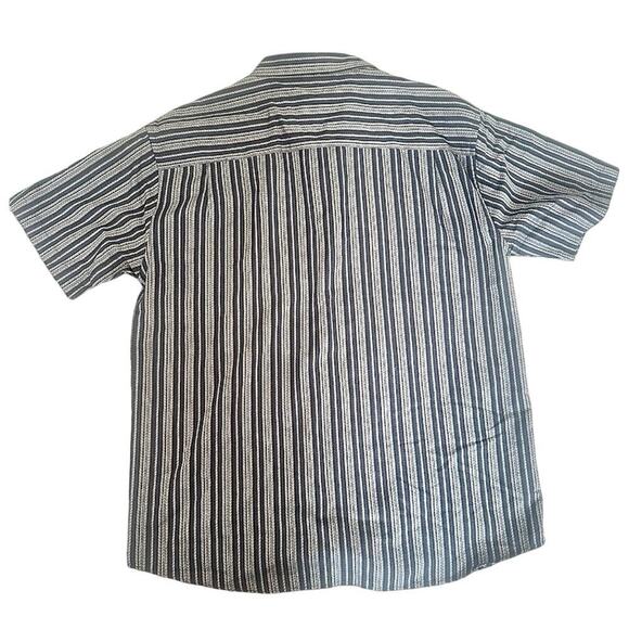 Linea Dome XL Men's Striped Short Sleeve Button-Up Shirt Multicolor Point Collar - Picture 12 of 14